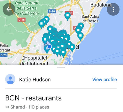 Barcelona Restaurants - Google Maps List