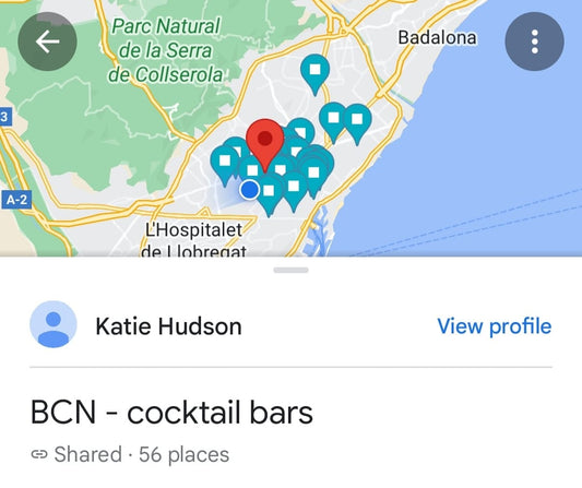 Barcelona Cocktail Bars - Google Maps List