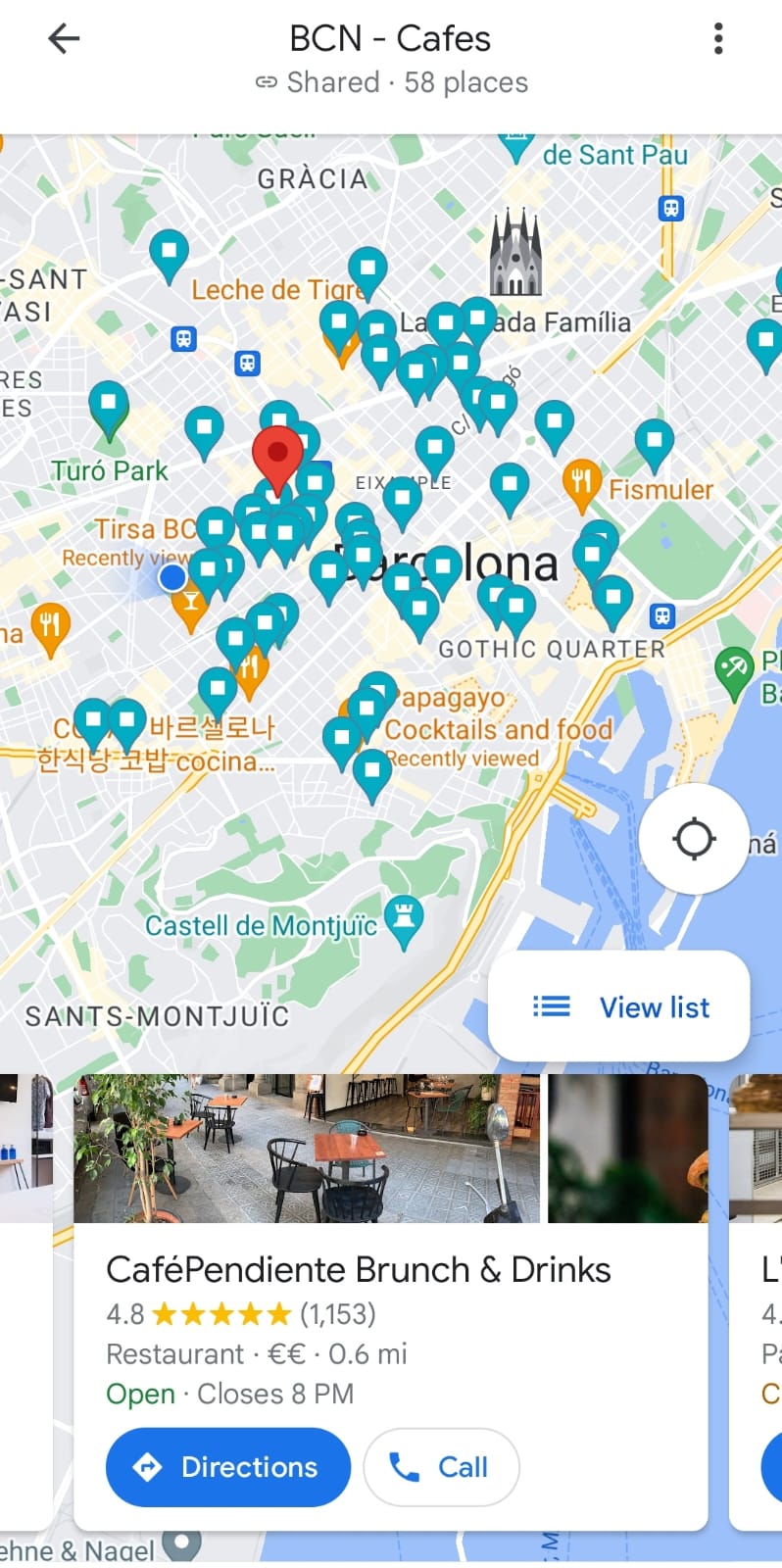 Barcelona Cafes - Google Maps List