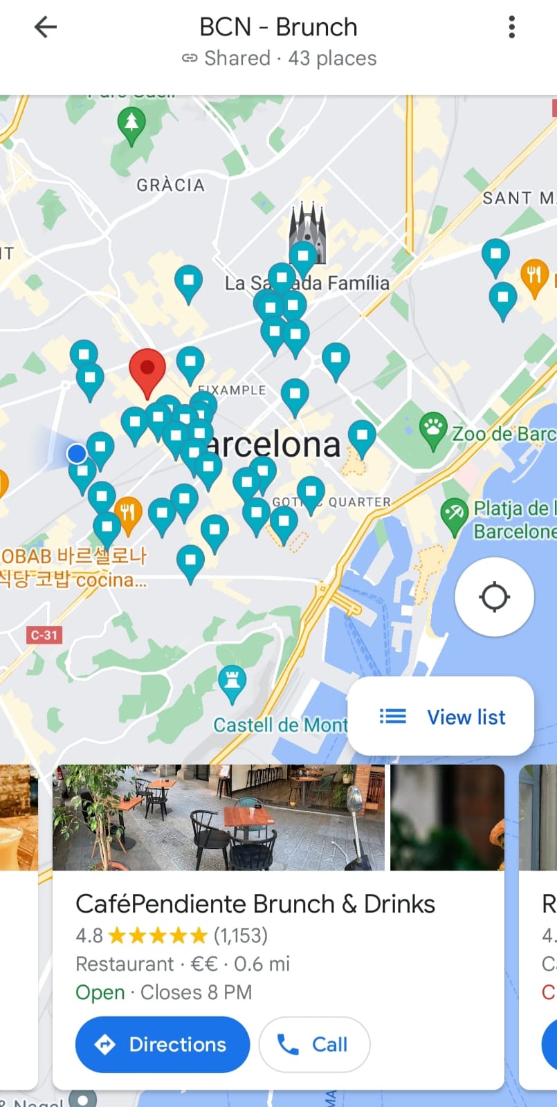 Barcelona Brunch - Google Maps List